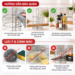 Kệ Gia Vị Tròn Inox 304