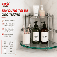 Kệ Góc Kính Inox 304
