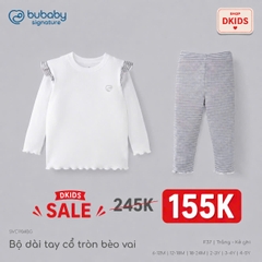 (6M-5Y) Bộ dài tay cổ tròn Thu êm Bubaby Cotton BCT110404 | Quần áo BU Chính hãng