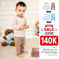 BU Baby (6M-5Y) Bộ dài tay cổ tròn Thu êm Bubaby Bambus BBB110406 | Quần áo BU chính hãng