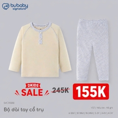 (6M-5Y) Bộ dài tay cổ tròn BUBABY Signature Cao Cấp Cho Bé SBC110438 | Quần áo chính hãng