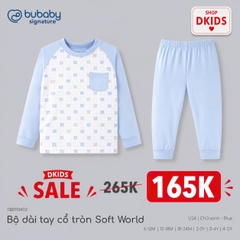 (6M-5Y) Bộ dài tay cổ tròn Thu êm Bubaby Cotton BCT110404 | Quần áo BU Chính hãng