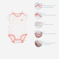 (0M-6M) Body chip ngắn tay cổ chồm Bu Baby - Bambus BBB260501