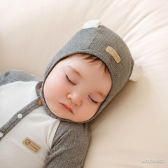 (1M-12M) Mũ Bonnet tai gấu BU Baby AWL194301 | Phụ kiện sơ sinh chính hãng