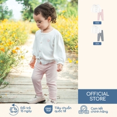 BU Baby (6M-4Y) Bộ dài tay cài giữa bèo gấu Bé gái BWL1102BG | Quần áo Bubaby chính hãng