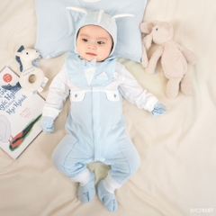 BU Baby (0M-3M) Body dài tay cài giữa bé trai bé gái Viscose Cotton SVC2102BT |Body sơ sinh chính hãng