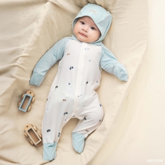 BU Baby (0M-9M) Body dài tay cài giữa Little Car Bamboo SBB210200 | Body sơ sinh chính hãng