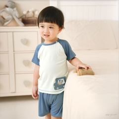 BU Baby (6M-5Y) Bộ ngắn tay cài vai Little Car BU Bamboo IBB130100 | Quần áo chính hãng