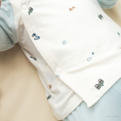 BU Baby (0M-9M) Bộ dài tay cài chéo Little Car BU Bamboo IBB110802 | Body sơ sinh chính hãng