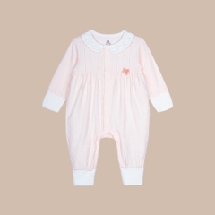 BU Baby (0M-6M) Body dài tay cài giữa cổ Peter Pan Viscose Cotton KVC210201 |Body sơ sinh chính hãng
