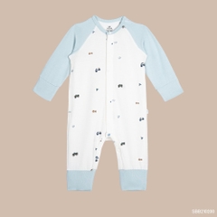 BU Baby (0M-9M) Body dài tay cài giữa Little Car Bamboo SBB210200 | Body sơ sinh chính hãng