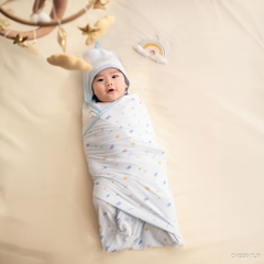 BU Baby Phụ kiện chăm sóc giấc ngủ Chăn ủ có mũ Little Rainbow Viscose CVS0817LR | Hàng Chính hãng
