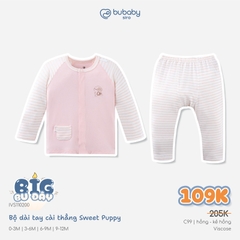 BU Baby (0M-12M) Bộ dài tay cài giữa Little Rainbow Bubaby Viscose IVS1102LR | Body Chính hãng