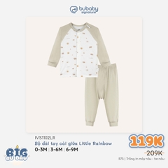 BU Baby (0M-12M) Bộ dài tay cài giữa Little Rainbow Bubaby Viscose IVS1102LR | Body Chính hãng