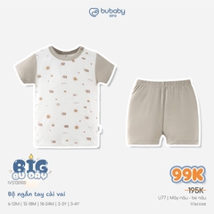 (6M - 5Y) Bộ quần áo ngắn tay cài vai BUBABY SALE 2026