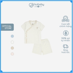 BU Baby (0-9M) Bộ ngắn tay cài chéo Iconic sợi tre co giãn thoải mái - Bu Baby sơ sinh - Quần áo Bu Baby BBB1308NS