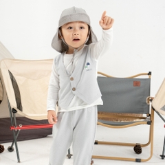 BU Baby Bộ quần áo giả gile cổ tròn - Terry BBC190400 | Bu Baby Chính Hãng