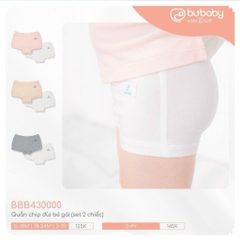 BU Baby (1Y-5Y) Set 2 Quần Chip Đùi Bé Gái Bu baby Vải Bamboo Mềm Mịn - Quần chip bubaby