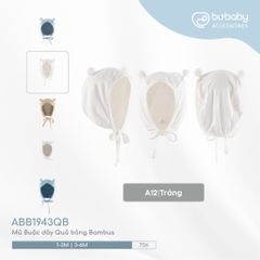 BU Baby (0-12M) Mũ Buộc dây Quả bông ABC1943QB Muda cho bé trai, bé gái  sơ sinh - Bamco  - Mũ bu baby - Mũ Bu sơ sinh