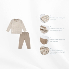 BU Baby Bộ dài tay cài vai Iconic cho bé từ 12 tháng đến 5 tuổi chất vải sợi tre - Bambus BBB1101NS | Quần áo chính hãng