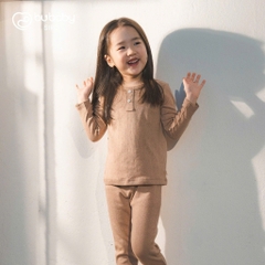 BU Baby (6M-3Y) Bộ dài tay cổ trụ Thu êm BU Siro Jacquard BU Baby SCT110301| Quần áo chính hãng