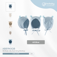 BU Baby (0-12M) Mũ Buộc dây Quả bông ABC1943QB Muda cho bé trai, bé gái  sơ sinh - Bamco  - Mũ bu baby - Mũ Bu sơ sinh