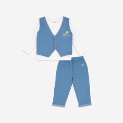 BU Baby Bộ quần áo giả gile cổ tròn - Terry BBC190400 | Bu Baby Chính Hãng