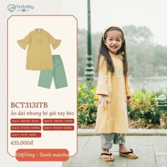 (6M-5Y) Set đồ Tết cao cấp BU Baby - Áo dài thiết kế thêu kèm quần Bubaby cho bé trai bé gái sang trọng sành điệu