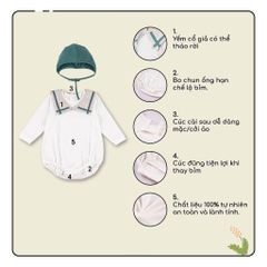 BU Baby Set Body kèm yếm cổ hải quân bé trai Mimo cho bé sơ sinh từ 1 đến 12 tháng - GMC503200 | Quần áo chính hãng