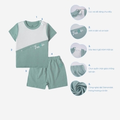 BU Baby (6M-4Y) Bộ ngắn tay cài vai BU Candie - BBC130101 - Quần áo BU Baby Chính Hãng