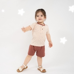 BU Baby Bộ quần áo ngắn tay cổ trụ Twinkle - Bambus BBB130300 | Bu Baby Chính Hãng