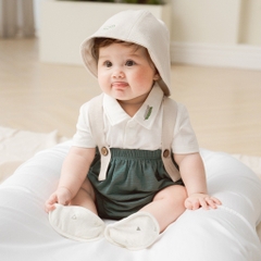 BU Baby Set Quần yếm kèm áo ngắn tay và mũ bé trai Mimo cho bé từ 6 đến 24 tháng- GMC603201 | Bu Baby Chính Hãng