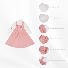 BU Baby Set váy yếm kèm áo dài tay bé gái - Terry BBC613100 | Bu Baby Chính Hãng