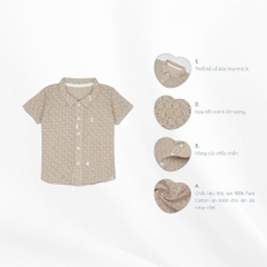BU Baby (1Y-5Y) Áo sơ mi ngắn tay lịch sự, thanh lịch - Bu Baby bé trai - bé gái - Quần áo Bu Baby Pure Cotton BCT334100