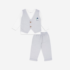 BU Baby Bộ quần áo giả gile cổ tròn - Terry BBC190400 | Bu Baby Chính Hãng