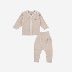 BU Baby Bộ dài tay cài giữa cho bé sơ sinh từ 1 đến 9 tháng chất vải thoải mái, co giãn  - Siro BSR110202 | Quần áo Bu