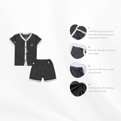 BU Baby Bộ ngắn tay cài giữa cho bé sơ sinh từ 1 đến 12 tháng chất vải thoải mái, co giãn  - Siro BSR130201 | Quần áo Bu