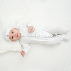 (0M-9M) Body dài tay cài giữa Leafly - Bubaby Pure Cotton BCT210200 | Quần áo BU Baby chính hãng