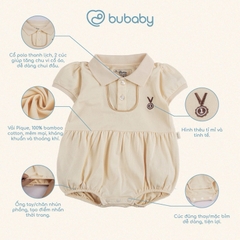 (1-12M) Body chip ngắn tay cổ Polo cho bé gai Bubaby Ponie - BPN230301 | Quần áo BU Baby chính hãng