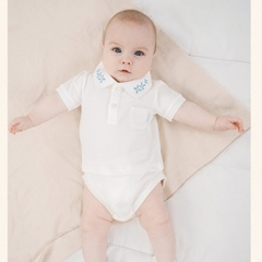 (3M-12M) Bodychip ngắn tay cổ Polo cho bé trai bé gái Bubaby Ponie - BPN230303 | Body BU Baby chính hãng
