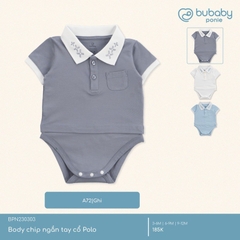 (3M-12M) Bodychip ngắn tay cổ Polo cho bé trai bé gái Bubaby Ponie - BPN230303 | Body BU Baby chính hãng