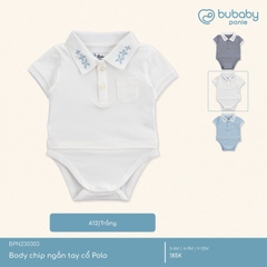 (3M-12M) Bodychip ngắn tay cổ Polo cho bé trai bé gái Bubaby Ponie - BPN230303 | Body BU Baby chính hãng