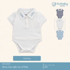 (3M-12M) Bodychip ngắn tay cổ Polo cho bé trai bé gái Bubaby Ponie - BPN230303 | Body BU Baby chính hãng