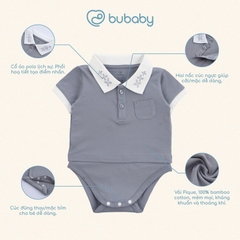 (3M-12M) Bodychip ngắn tay cổ Polo cho bé trai bé gái Bubaby Ponie - BPN230303 | Body BU Baby chính hãng
