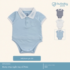 (3M-12M) Bodychip ngắn tay cổ Polo cho bé trai bé gái Bubaby Ponie - BPN230303 | Body BU Baby chính hãng