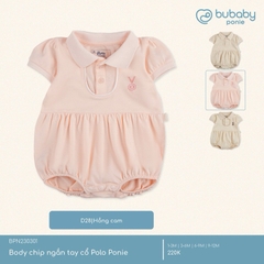 (1-12M) Body chip ngắn tay cổ Polo cho bé gai Bubaby Ponie - BPN230301 | Quần áo BU Baby chính hãng