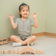 (12M-5Y) Bộ ngắn tay cổ trụ Siro BSR130304 | Quần áo BU Baby chính hãng