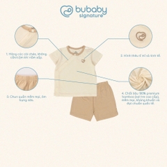(1M-9M) Quần áo ngắn tay cài chéo Bambus - BBB130804 | BU Baby chính hãng