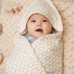 (Freesize) Chăn ủ có mũ Iconic 1 Cotton ACT0817IM | Phụ kiện BU Baby chính hãng