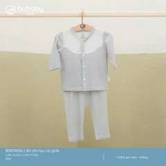 (1M-12M) Bộ dài tay cài giữa bé trai bé gái Siro - BSR110206 | Quần áo BU Baby chính hãng
